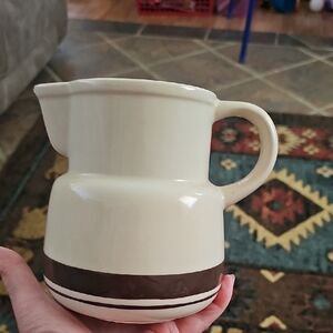Mccoy Cream and Brown Pitcher
